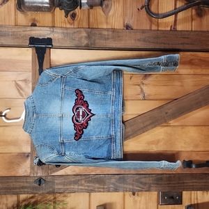 Nobo Denim Jacket with Harley Davidson Patch